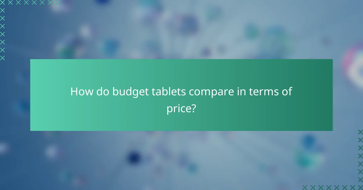 How do budget tablets compare in terms of price?