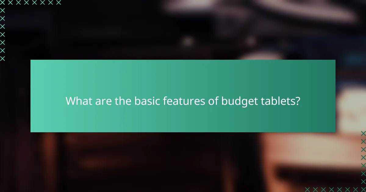 What are the basic features of budget tablets?