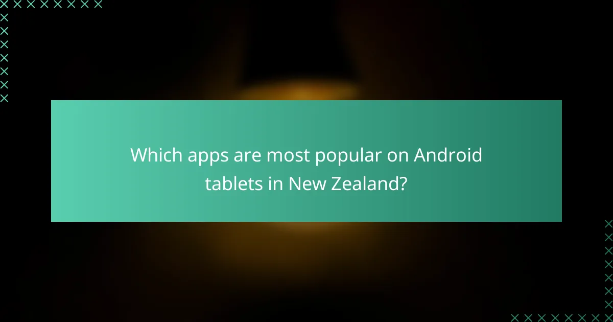 Which apps are most popular on Android tablets in New Zealand?